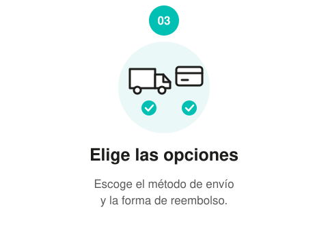 Paso 3: Elige las opciones de envío y reembolso